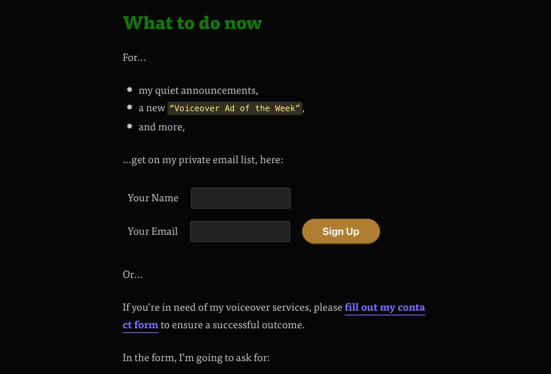 (Dark Mode) My Private Email List powered by Buttondown.email - naii.io - Safari Screenshot .jpg
