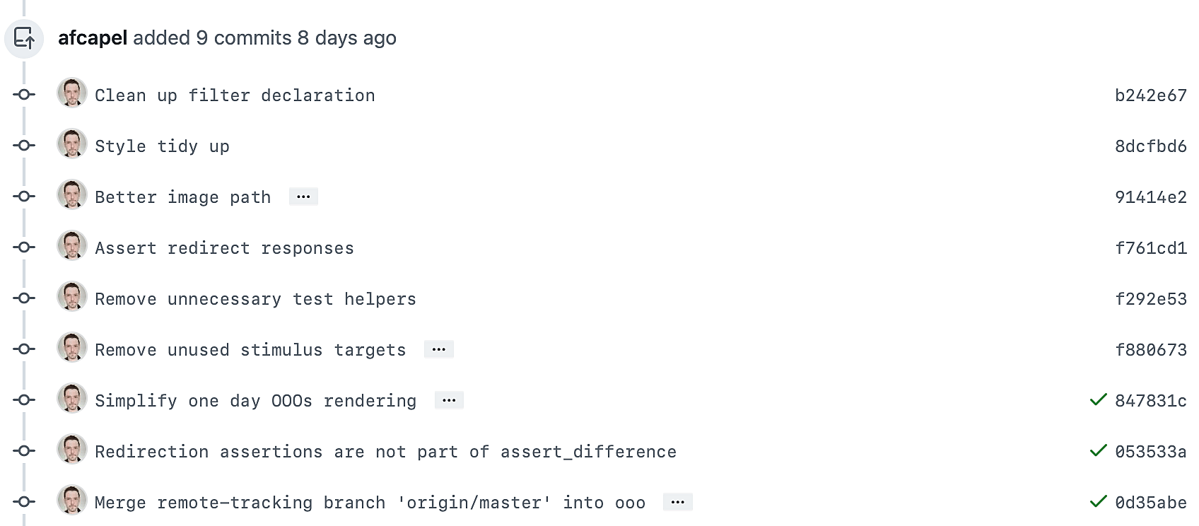 list of commits.png