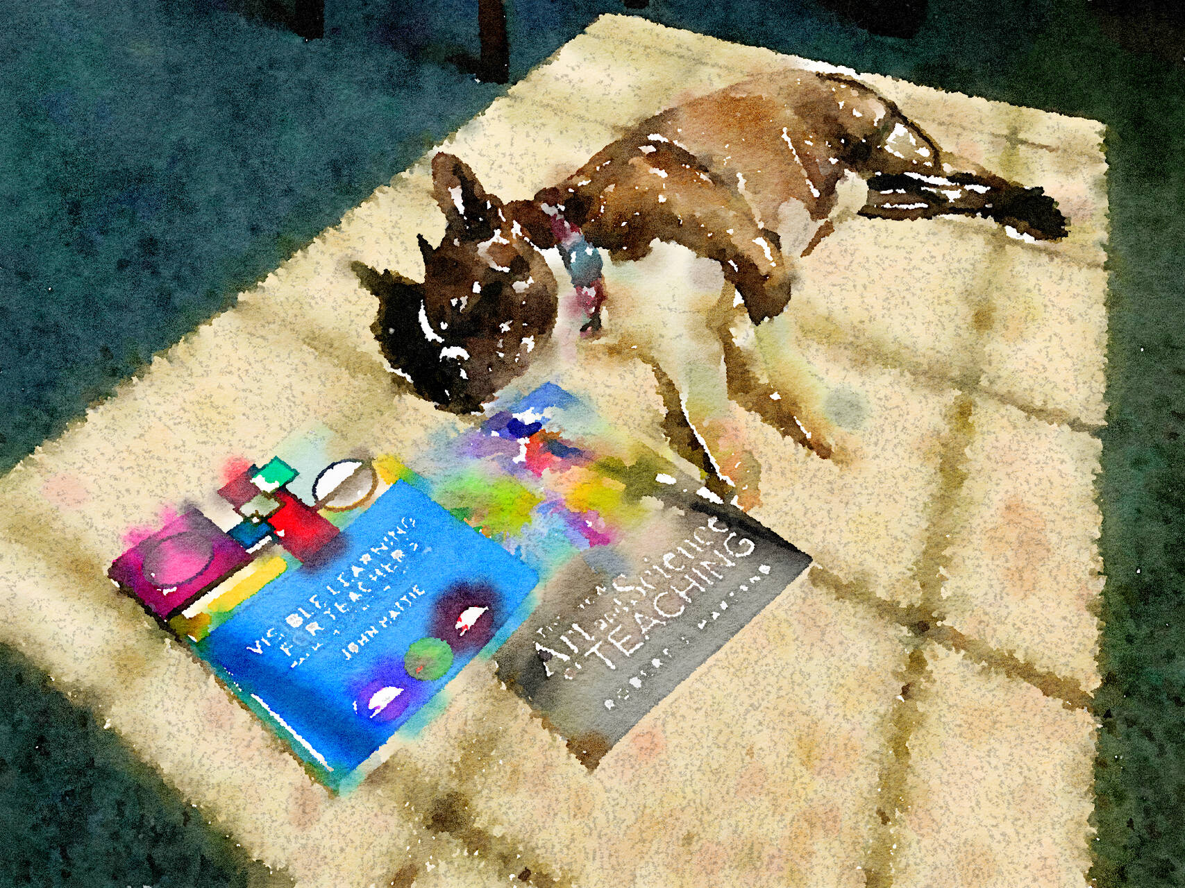 Hattie and Marzano books and dog.jpeg