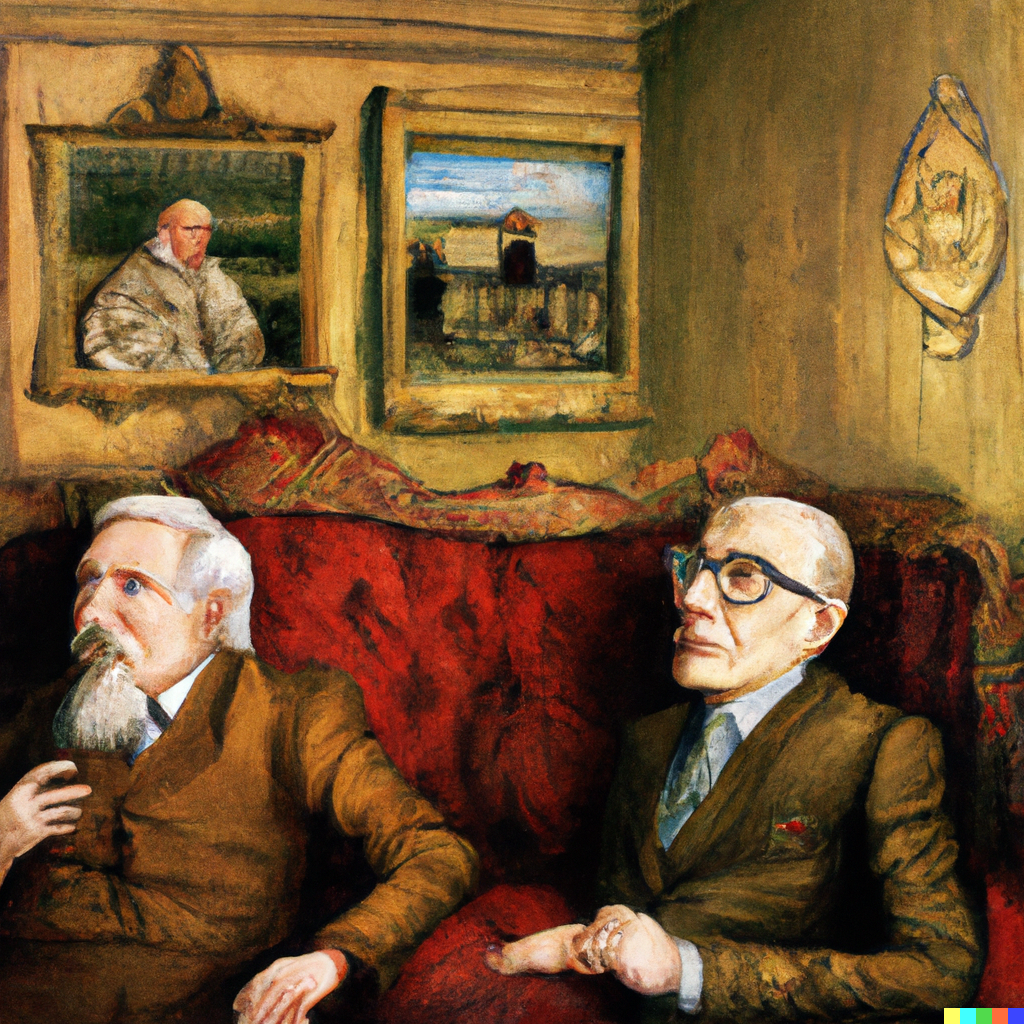 DALL·E 2023-04-28 20.51.22 - renaissance painting of Freud and Sartre watching Succession o.png