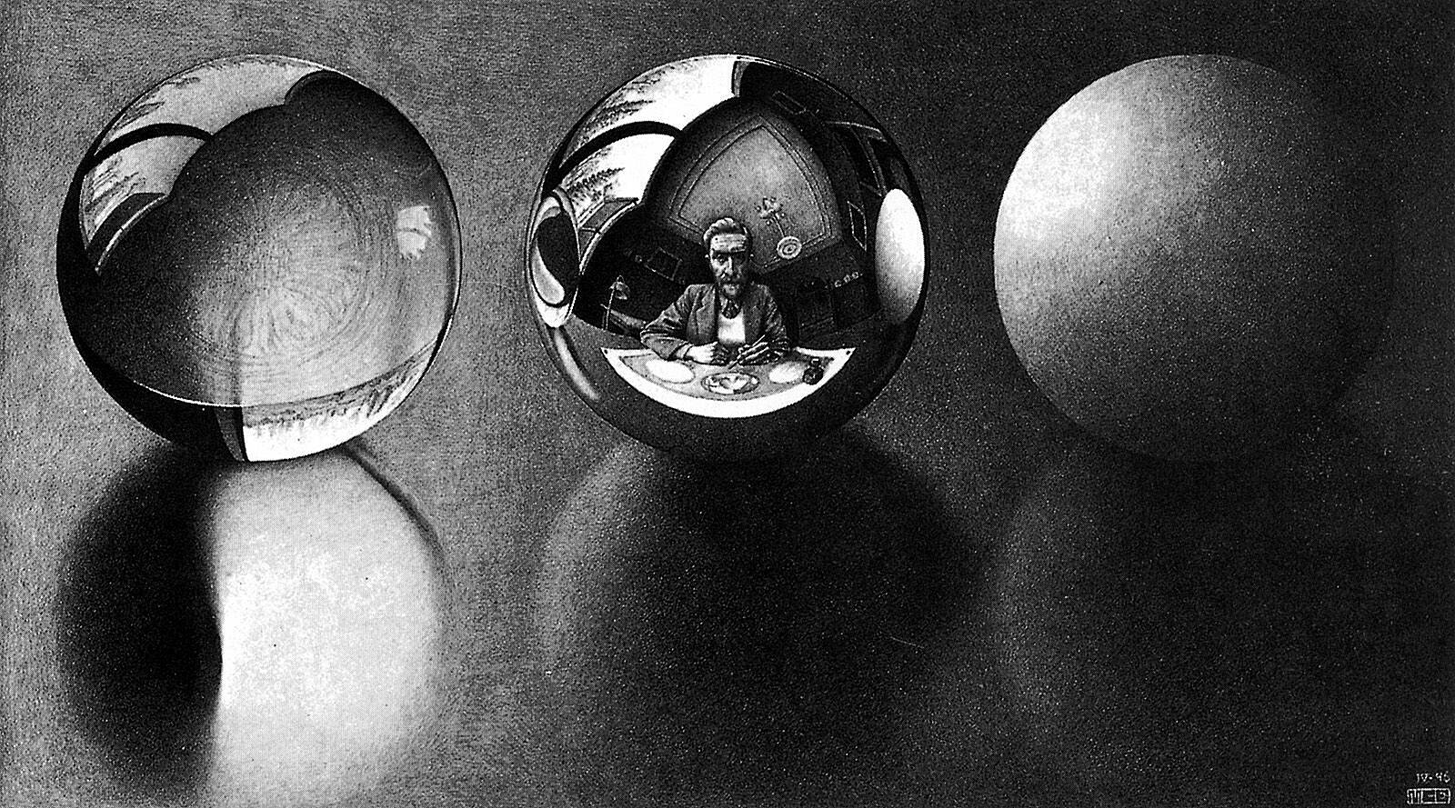 MC Escher, Three Spheres II, 1946, 26.9x46.3cm, Litography.jpg